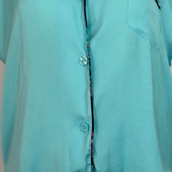 Van Winkle & Co.Blue Pajama Set with Notched Lapel and Short Sleeves (734) - Picture 8 of 15